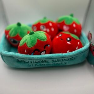 NWT Emotional Support Strawberries What‎ Do You Meme Plush Toy Set 5PCS